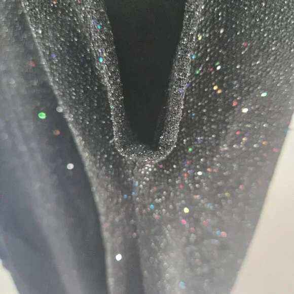 Vintage Zenobia Black Y2K Glitter Shimmer Going Out Blouse 3XL - Picture 10 of 11